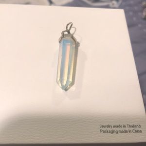 Clear quartz necklace charm